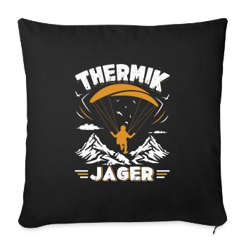Gleitschirm Thermik Jäger Streckenfliegen - Sofakissenbezug 45 x 45 cm - Schwarz - Vorne
