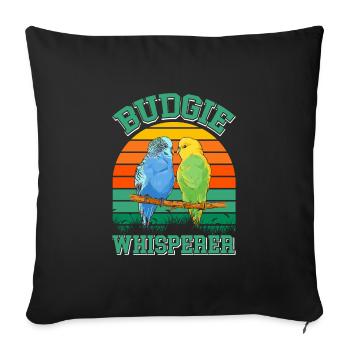 Budgie Whisperer Wellensittich Flüsterer - Housse de coussin décorative 45 x 45 cm - noir - Devant