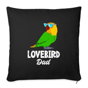 Lovebird Daddy Love Birds Parrot Holder Men - Sofa pillowcase 17,3'' x 17,3'' (45 x 45 cm) - black - Front