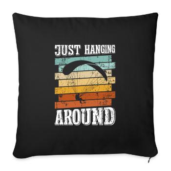Chemise de parapente juste traîner autour de Bergsport - Housse de coussin décorative 45 x 45 cm - noir - Devant