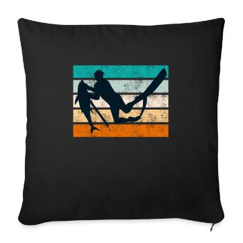 Spearfishing Dive Fischjagd Speerfischer - Sofakissenbezug 45 x 45 cm - Schwarz - Vorne