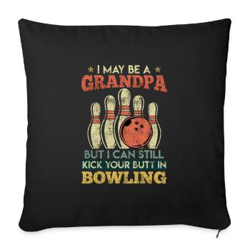 Bowling Men Peut-être une chemise drôle de grand-père - Housse de coussin décorative 45 x 45 cm - noir - Devant