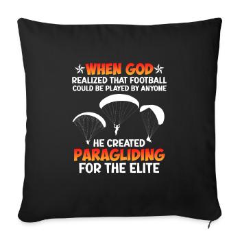 Paragliding paragliding for the elite - Sofa pillowcase 17,3'' x 17,3'' (45 x 45 cm) - black - Front