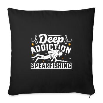 Speargun Fishing Deep Addiction Spearfishing - Housse de coussin décorative 45 x 45 cm - noir - Devant
