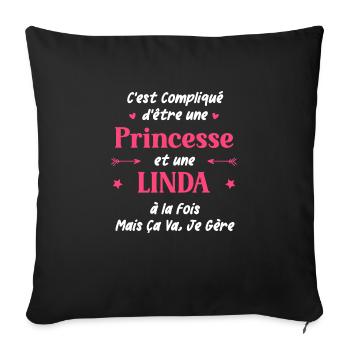linda - Housse de coussin décorative 45 x 45 cm - noir - Devant