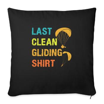 Gleitschirmflieger Last Clean Gliding Shirt - Sofakissenbezug 45 x 45 cm - Schwarz - Vorne