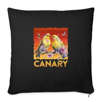 Canaries Canary Bird Bird Lovers - Sofa pillowcase 17,3'' x 17,3'' (45 x 45 cm) - black - Front