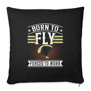 Né pour voler Forcé de travailler - Housse de coussin décorative 45 x 45 cm - noir - Devant