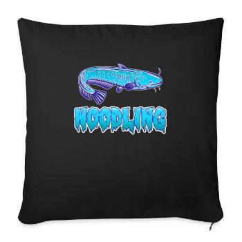 Catfish Fishing Waller Fish Noodler Flathead - Sofa pillowcase 17,3'' x 17,3'' (45 x 45 cm) - black - Front