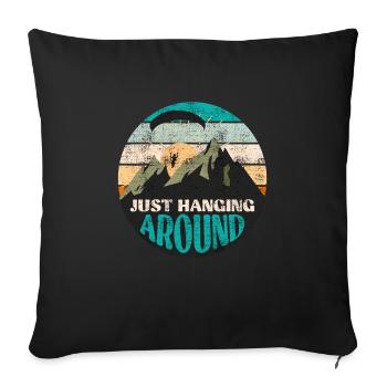 Paraglider Just Hanging Around Paraglide - Sofa pillowcase 17,3'' x 17,3'' (45 x 45 cm) - black - Front