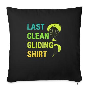 Gleitschirmflieger Last Clean Gliding Shirt - Sofakissenbezug 45 x 45 cm - Schwarz - Vorne