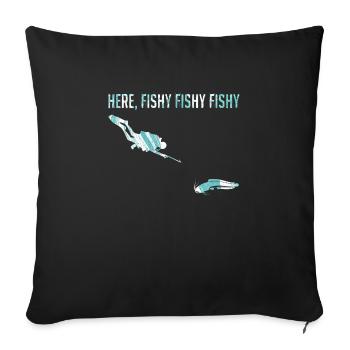 Harpoons Spearfishing Here Fischi Fischi Fish Hunting - Sofa pillowcase 17,3'' x 17,3'' (45 x 45 cm) - black - Front