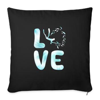 Speerfischen LOVE Speerfischer Dive Fischjagd - Sofakissenbezug 45 x 45 cm - Schwarz - Vorne