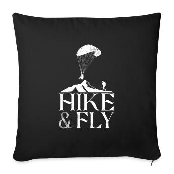 Randonnée et vol en parapente Alpinisme - Housse de coussin décorative 45 x 45 cm - noir - Devant