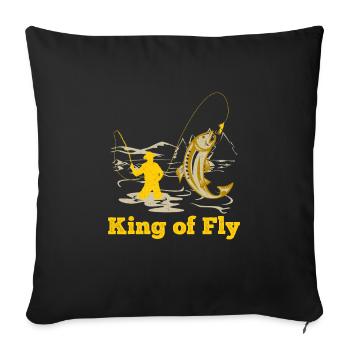 Fly Angler King of Fly fishing Fly Fishing - Sofa pillowcase 17,3'' x 17,3'' (45 x 45 cm) - black - Front