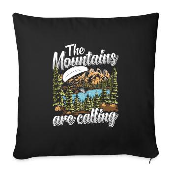 Mountaineering The Mountains are Calling - Sofa pillowcase 17,3'' x 17,3'' (45 x 45 cm) - black - Front