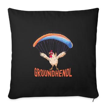 Paraglider Groundhendl Paraglider Women - Sofa pillowcase 17,3'' x 17,3'' (45 x 45 cm) - black - Front