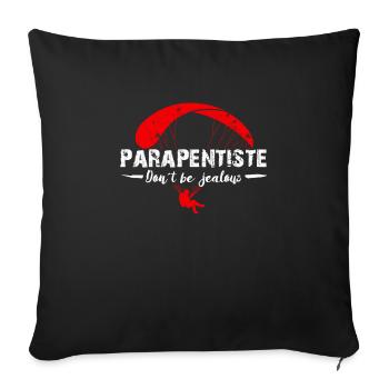 Paragliding Parapentiste Don ́t be Jealous - Sofa pillowcase 17,3'' x 17,3'' (45 x 45 cm) - black - Front