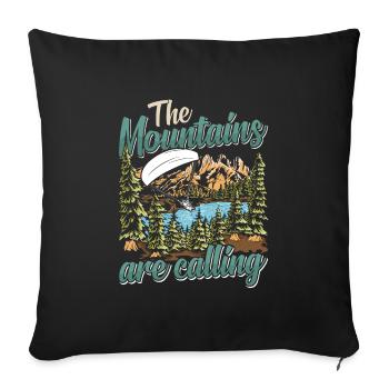 Mountaineering The Mountains are Calling - Sofa pillowcase 17,3'' x 17,3'' (45 x 45 cm) - black - Front