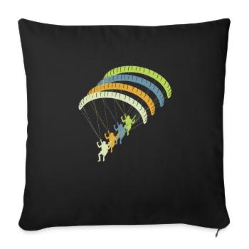 Paragliding Paragliding Pilot Shirt - Sofa pillowcase 17,3'' x 17,3'' (45 x 45 cm) - black - Front
