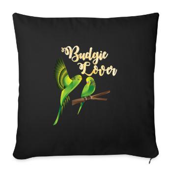 J’adore perruche perruche amateur perruche - Housse de coussin décorative 45 x 45 cm - noir - Devant