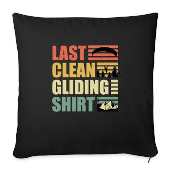 Gleitschirmflieger Last Clean Gliding Shirt - Sofakissenbezug 45 x 45 cm - Schwarz - Vorne