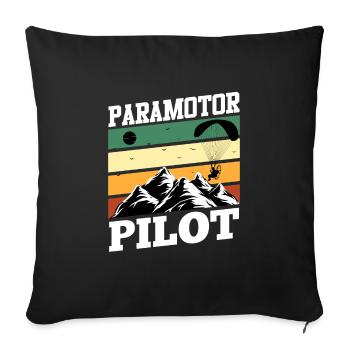 Paramotor Pilot Paraglider Paragliding - Sofa pillowcase 17,3'' x 17,3'' (45 x 45 cm) - black - Front