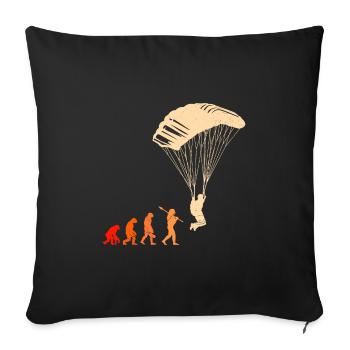 Parapente Evolution Gleitschirmfliegen - Housse de coussin décorative 45 x 45 cm - noir - Devant