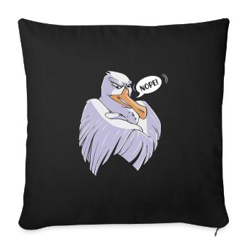 Mouettes têtues NOPE! Oiseau côtier Mouette - Housse de coussin décorative 45 x 45 cm - noir - Devant