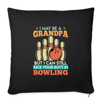 Bowling Men Peut-être une chemise drôle de grand-père - Housse de coussin décorative 45 x 45 cm - noir - Devant