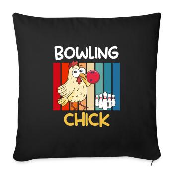 Bowling Chicken Bowling Player Women Bowling Alley - Sofa pillowcase 17,3'' x 17,3'' (45 x 45 cm) - black - Front