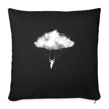 Parapente Cloud Parapente Montagnes - Housse de coussin décorative 45 x 45 cm - noir - Devant
