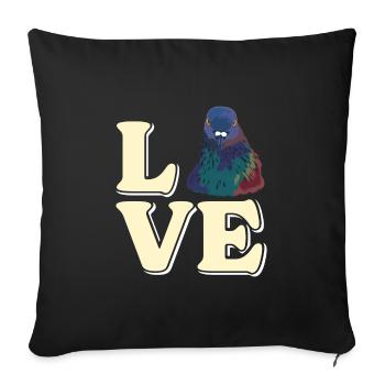 LOVE Tauben I Freaking Love Pigeons Tauben Shirt - Sofa pillowcase 17,3'' x 17,3'' (45 x 45 cm) - black - Front