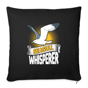 Mouettes Chuchoteurs Amoureux des oiseaux Oiseaux Oiseaux - Housse de coussin décorative 45 x 45 cm - noir - Devant