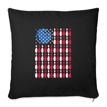 USA Bowling Player America Bowling Shirt - Sofa pillowcase 17,3'' x 17,3'' (45 x 45 cm) - black - Front