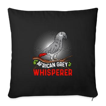 Chuchoteur gris d’Afrique Perroquet gris Chuchoteur - Housse de coussin décorative 45 x 45 cm - noir - Devant