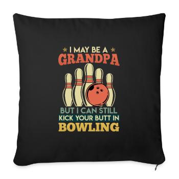 Bowling Men Peut-être une chemise drôle de grand-père - Housse de coussin décorative 45 x 45 cm - noir - Devant
