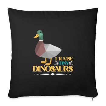 Éleveur de canards J’élève de minuscules dinosaures Gardien de canard - Housse de coussin décorative 45 x 45 cm - noir - Devant