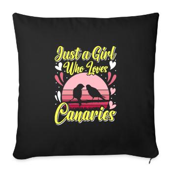 Juste une fille qui aime les filles canariennes - Housse de coussin décorative 45 x 45 cm - noir - Devant
