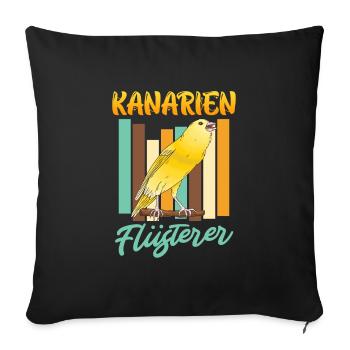 Canaries Whisperers Bird lovers Canaries - Sofa pillowcase 17,3'' x 17,3'' (45 x 45 cm) - black - Front