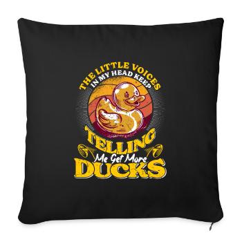 Duck Lover Get More Ducks Duck Keeper - Sofa pillowcase 17,3'' x 17,3'' (45 x 45 cm) - black - Front