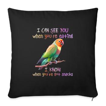 J’adore les oiseaux Je peux te voir quand tu manges - Housse de coussin décorative 45 x 45 cm - noir - Devant