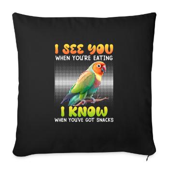 Lovebirds I see you Lovebirds Bird Ownership - Sofa pillowcase 17,3'' x 17,3'' (45 x 45 cm) - black - Front