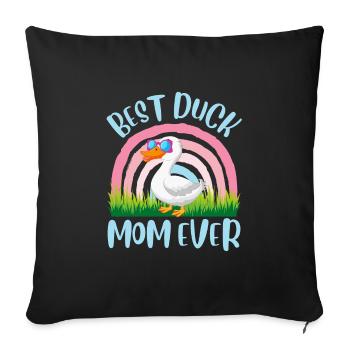 Best Duck Mom All Time Duck Lover Ladies - Sofa pillowcase 17,3'' x 17,3'' (45 x 45 cm) - black - Front