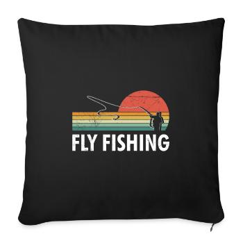 Fly Fishing Fish Hunting Fly Angler Fishing - Sofa pillowcase 17,3'' x 17,3'' (45 x 45 cm) - black - Front