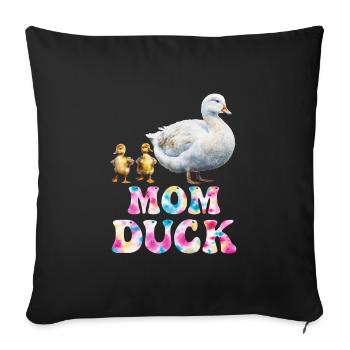 Mama Duck Duck Lover Duck Fan Women - Sofa pillowcase 17,3'' x 17,3'' (45 x 45 cm) - black - Front