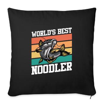 World's Best Noodler Catfish Fishing Catfish Angler - Sofa pillowcase 17,3'' x 17,3'' (45 x 45 cm) - black - Front