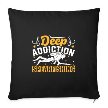 Speargun Fishing Deep Addiction Spearfishing - Housse de coussin décorative 45 x 45 cm - noir - Devant
