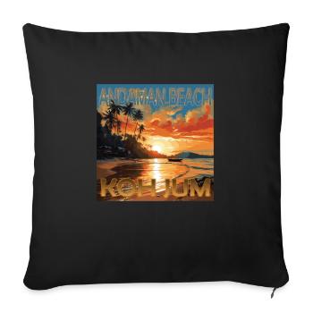Summer vacation on Koh Jum, Andaman Beach, Thailand - Sofa pillowcase 17,3'' x 17,3'' (45 x 45 cm) - black - Front