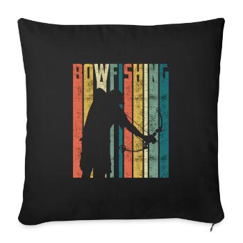 Bow Fishing Bow Hunter Fish Hunting Bow - Sofa pillowcase 17,3'' x 17,3'' (45 x 45 cm) - black - Front